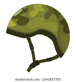 Casco militar camuflado que protege la cabeza de los soldados en zonas de combate