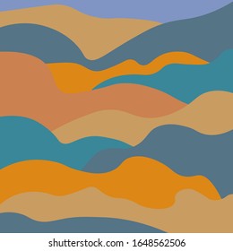camouflage-like pattern with various shades of brown and blue