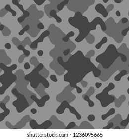 Camouflagr seamless pattern. Abstract modern digital military texture endless background. Vector illustration.