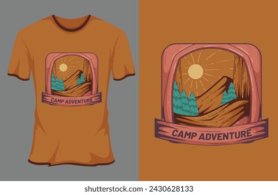 Camp Adventure Retro Vintage T Shirt Mockup