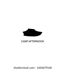 camp afternoon icon vector black design