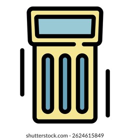 Camp air bed icon. Outline camp air bed vector icon color flat isolated