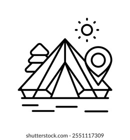 camp area icon with white background vector stock illustration