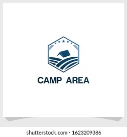 camp area vintage logo design vector, adventure retro brand icon logo design template