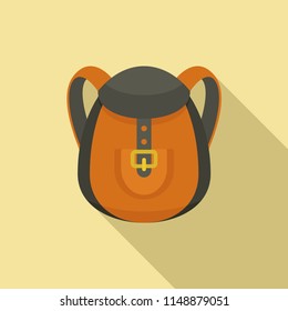 Camp backpack icon. Flat illustration of camp backpack vector icon for web design