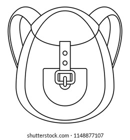 Camp backpack icon. Outline camp backpack vector icon for web design isolated on white background