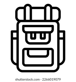 Camp backpack icon outline vector. Water summer. Activity kid