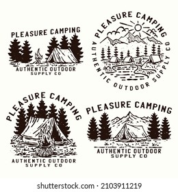 camp badge vintage illustration t shirt