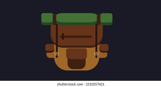 Camp Bag Flat Design Vector Art Illustration Graphic Design.eps