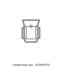 Camp bag icon. Camping travel symbol. Logo design element