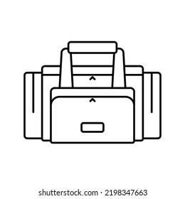 camp bag line icon vector. camp bag sign. isolated contour symbol black illustration