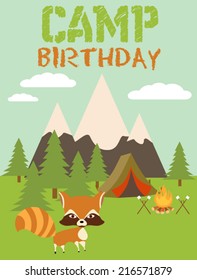 Camp Birthday invitation