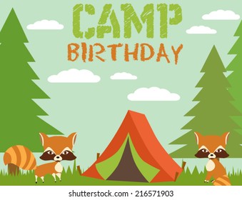Camp Birthday invitation