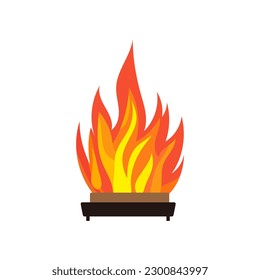 camp bonfire flat vector illustration