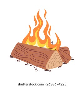 Camp bonfire glowing flames cartoon