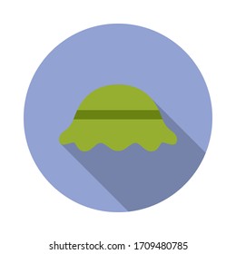 camp cap colored illustration long shadow icon. Simple color vector of Camping icons for ui and ux, website or mobile application