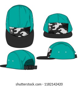 Camp cap template vector