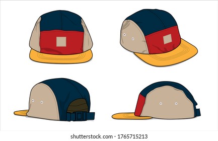 Camp cap template vector hat headgear