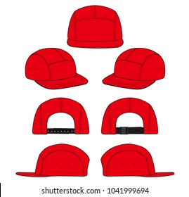 
Camp cap vector illustration flat sketches template