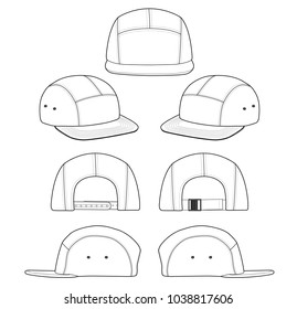 Camp cap White 2018 vector illustration flat sketches template