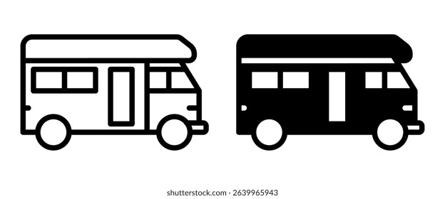 Camp car icon set. Vector illustration.