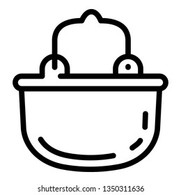 Camp cauldron icon. Outline camp cauldron vector icon for web design isolated on white background