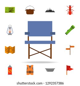 camp chair colored illustration icon. Camping icons universal set for web and mobile