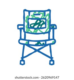 camp chair doodle icon sketch vector. camp chair sign. isolated symbol illustration