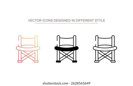Camp Chair icon design with white background stock illustration