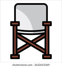 Camp Chair Icon Element For Design