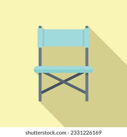 Camp chair icon flat vector. Travel equipment. Activity extreme