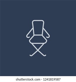 camp chair icon. camp chair linear design concept from Camping collection. Simple element vector illustration on dark blue background.