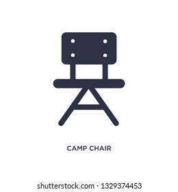camp chair icon. Simple element illustration from camping concept. camp chair editable symbol design on white background. Can be use for web and mobile.