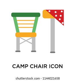 Camp chair icon vector isolated on white background for your web and mobile app design, Camp chair logo concept