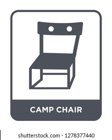 camp chair icon vector on white background, camp chair trendy filled icons from Camping collection, camp chair vector illustration