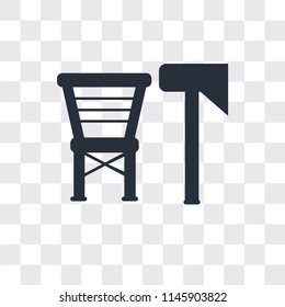 Camp chair vector icon isolated on transparent background, Camp chair logo concept