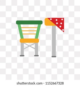 Camp chair vector icon isolated on transparent background, Camp chair logo concept