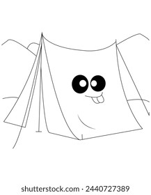 Camp coloring book page for kids