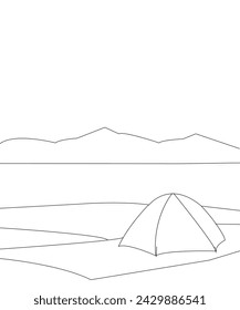 camp coloring image for winter