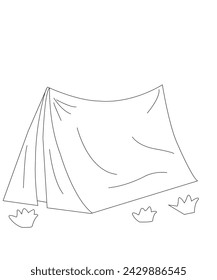 camp coloring image for winter