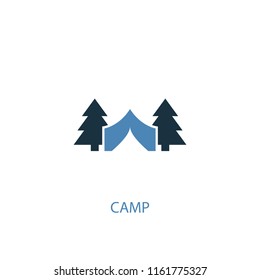 Camp concept 2 colored icon. Simple blue element illustration. Camp concept symbol design from Camping set. Can be used for web and mobile UI/UX
