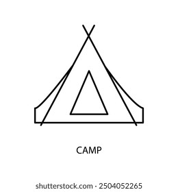 camp concept line icon. Simple element illustration. camp concept outline symbol design.
