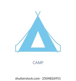 camp concept line icon. Simple element illustration. camp concept outline symbol design.