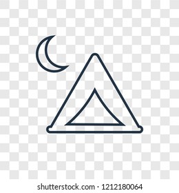 Camp concept vector linear icon isolated on transparent background, Camp concept transparency concept in outline style