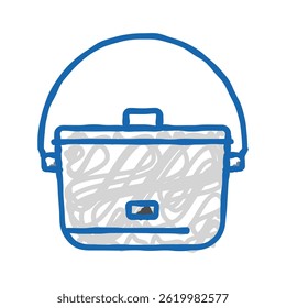 camp cookset mountaineering adventure doodle icon sketch vector. camp cookset mountaineering adventure sign. isolated symbol illustration