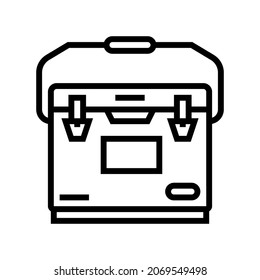 camp cooler line icon vector. camp cooler sign. isolated contour symbol black illustration