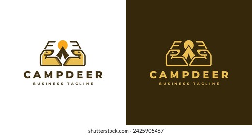 camp deer vector logo design