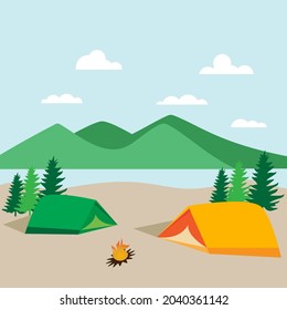 Camp element Vector icon design illustration Template