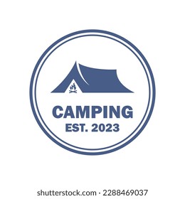 camp with emblem logo , adventure logo