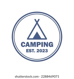camp with emblem logo , adventure logo